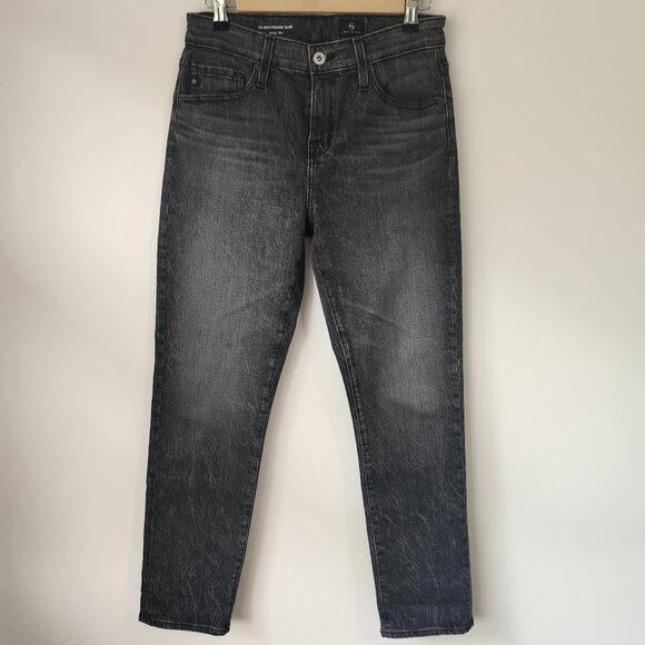 AG Adriano Goldschmied Ex-Boyfriend Slim Jeans Women Size 25R Gray Black Washed - Picture 1 of 4